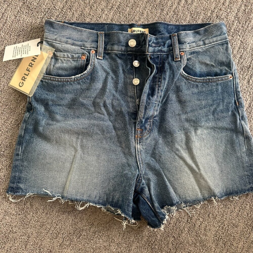 GRLFRND Denim High Waisted Denim Shorts